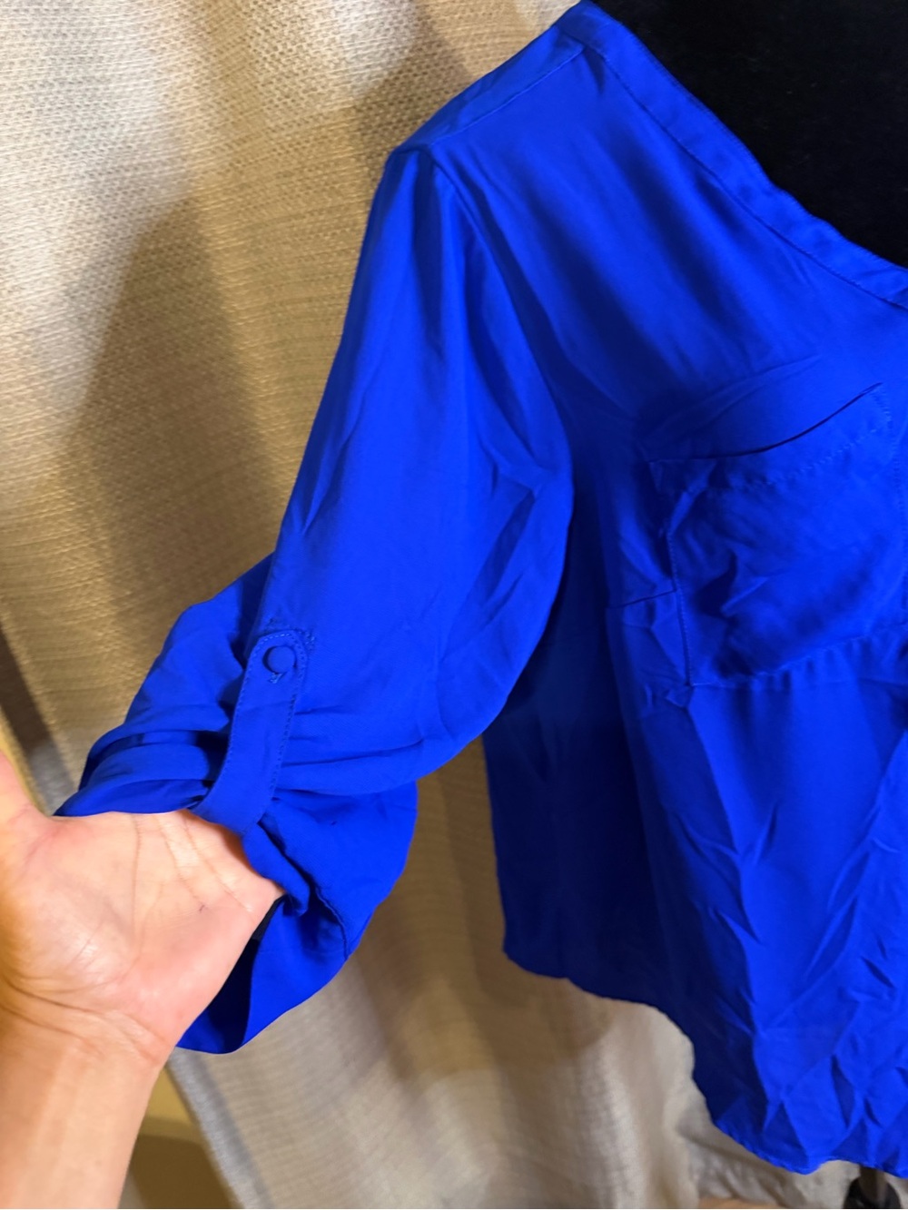 torrid Royal Blue Zip-Front V-Neck Tunic - Picture 4 of 6